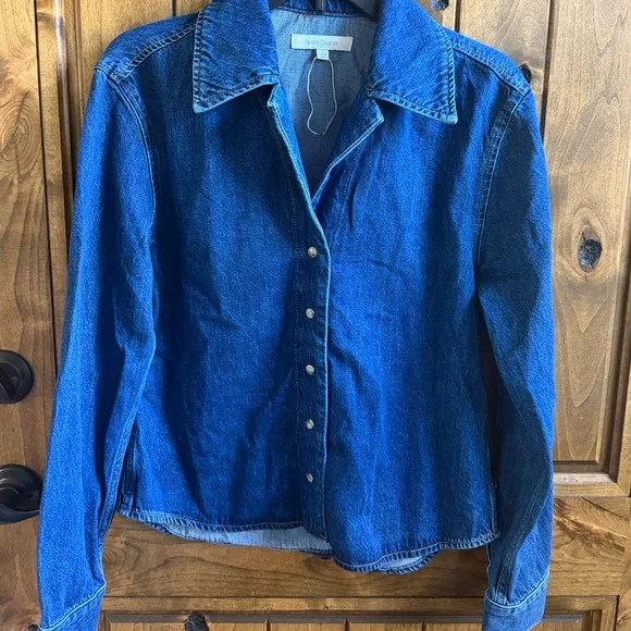 Favorite daughter Blue Denim Button-Up Shirt Jacket new size Small - Picture 8 of 8
